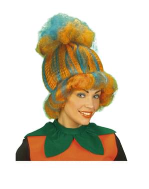 Adults Blue and Orange Pumpkin Wig