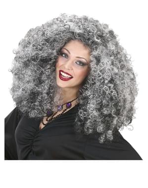 Perucă de vrăjitoare cu păr alb extra volum pentru femeie