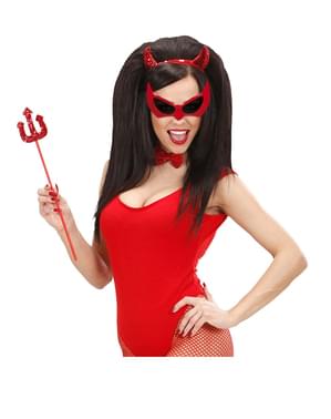 Óculos de diabo vermelhos