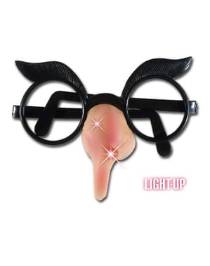 Glasses with Light-up Witch Nose