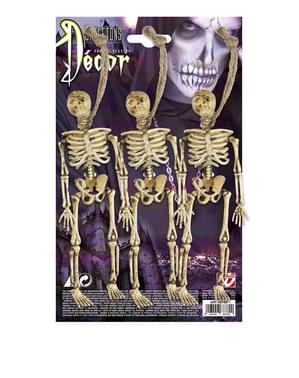 3 squelettes Halloween suspendus (15 cm)