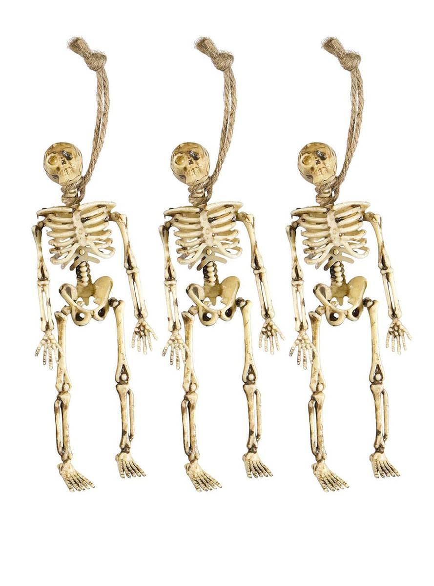 3 esqueletos colgantes (15 cm).