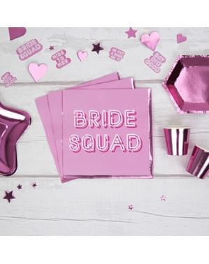 16 servilletas rosas de papel (33x33 cm) - Bride Squad