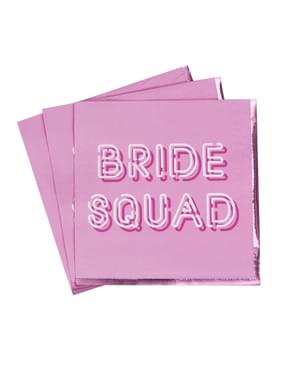 16 servilletas rosas de papel (33x33 cm) - Bride Squad