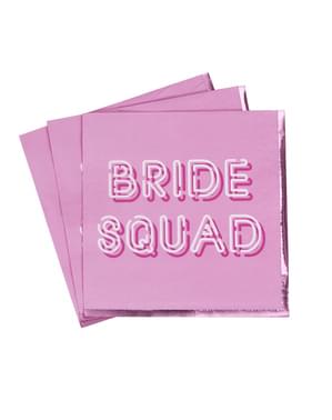 Set 16 serbet kertas berwarna pink - Bride Squad