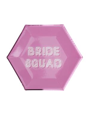 8 kuusikulmaista paperilautasta pinkkinä – Bridge Squad