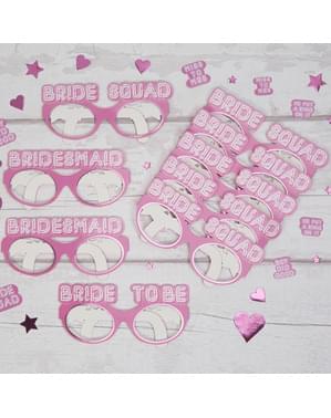 8 accesorios photocall de gafas rosas de papel - Bride Squad