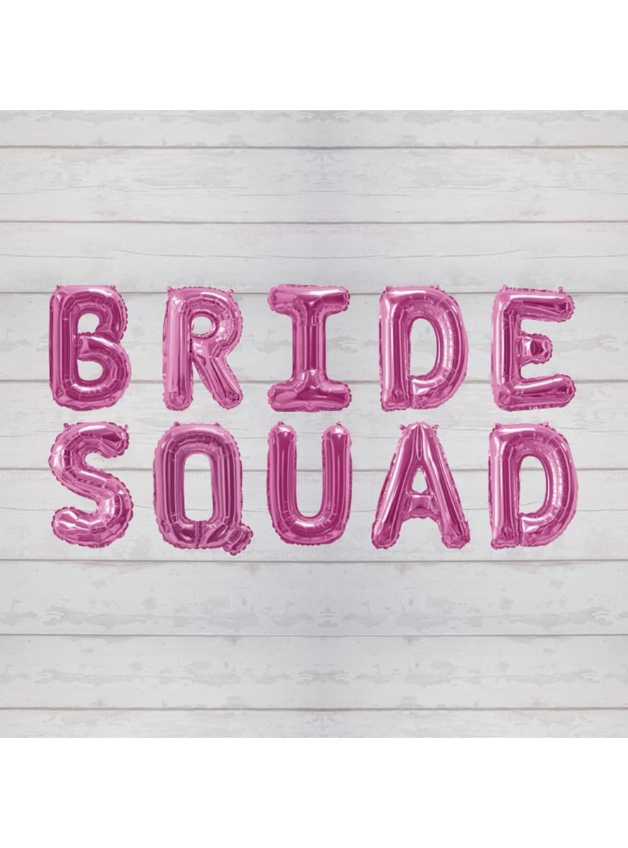 Pink "Bride Squad" folijos balionas - nuotaka