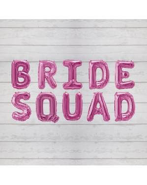 Różowy balon foliowy “Bride Squad” - Bride Squad