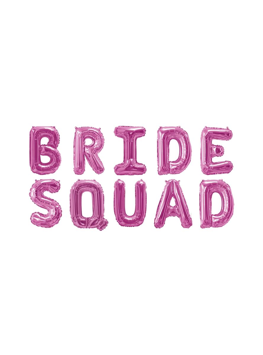 Pink "Bride Squad" folijos balionas - nuotaka