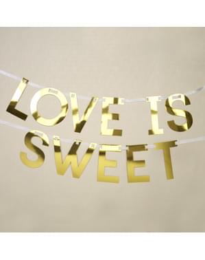 Altın "Aşk tatlıdır" çelenk - Geo Floral