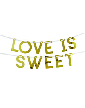 Love is sweet guirlande i guld - Geo Floral
