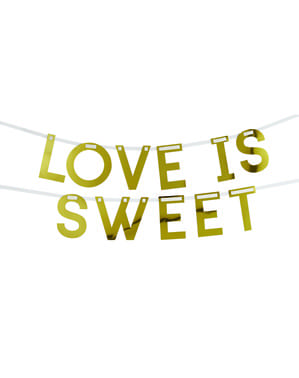«Любов солодка» гірлянда в золоті - Geo Квіткові