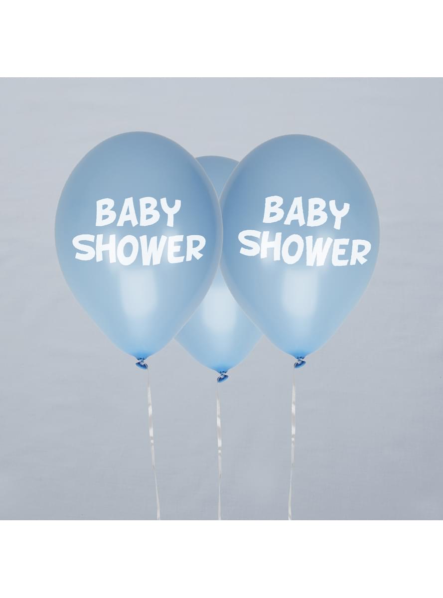 Zestaw 8 niebieskie balony lateksowe “Baby Shower” - Little Star Blue
