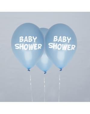 8 сини балона „Baby Shower“ (30cm) – Blue Star