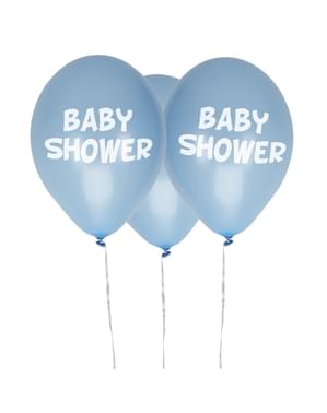 8 кульок «Baby Shower» синього кольору (30см.) - Blue Star