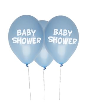 8 сини балона „Baby Shower“ (30cm) – Blue Star