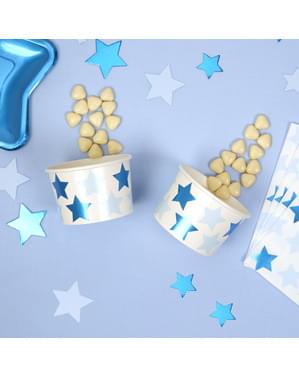 8 bicchieri di carta - Little Star Blue