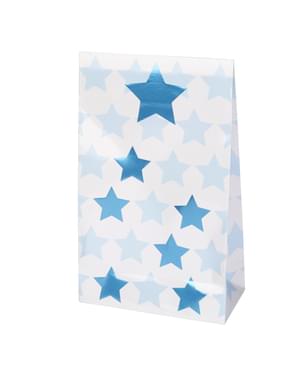 5 sachets cadeaux en papier - Little Star Blue