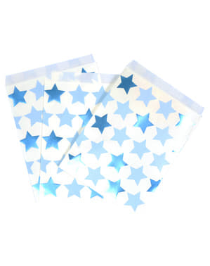 25 שקיות למסיבות נייר - כוכב קטן כחול