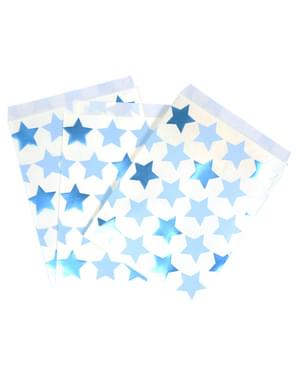 Sada 25 papierových tašiek - Little Star Blue