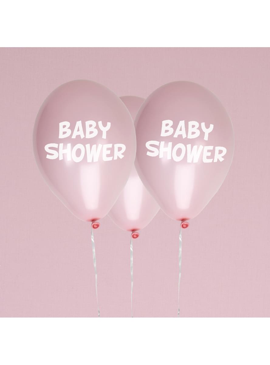 Zestaw 8 różowe balony lateksowe “Baby Shower” - Little Star Pink