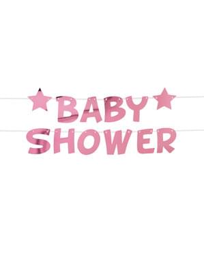 Różowa girlanda “Baby Shower” - Little Star Pink
