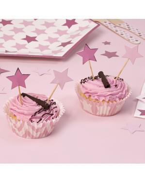Zestaw 20 dekoracje na patyku gwiazdka – Little Star Pink