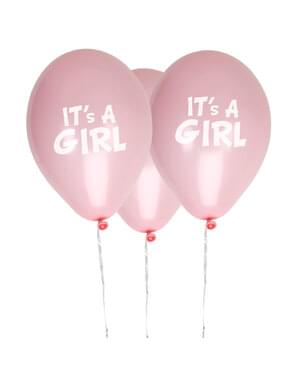 8 розови балона „It's a Girl“ (30cm) – Little Star Pink