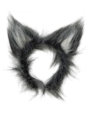 Diadema de orelhas de lobo peludo