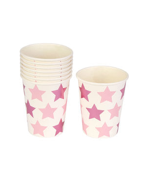 Set 8 gelas kertas - Little Star Pink