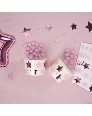 8 gobelets en carton - Little Star Pink