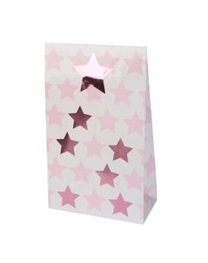 5 sachets cadeaux en papier - Little Star Pink