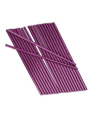 25 paper straws in pink - Little Star Pink