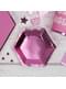 8 piatti esagonali rosa di carta (12,5 cm) - Little Star Pink