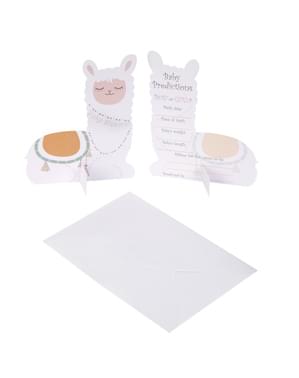 Zestaw 10 kartki do zabawy na Baby Shower – Llama Love