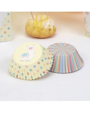 Cupcake Formen Set aus Papier 100-teilig - Llama Love