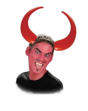 Inflatable demonic horns headband