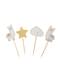 20 toppers decorativos con formas variadas