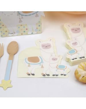 Set van 16 papieren servetten - Lama Liefde