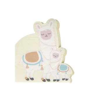 Set van 16 papieren servetten - Lama Liefde