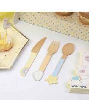 24 cubiertos de madera - Llama Love