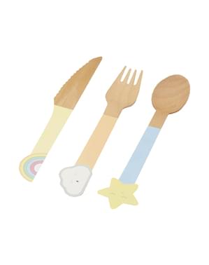 24 cubiertos de madera - Llama Love