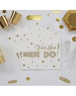 16 tovaglioli di cart (33x33 cm) - Woo Hoo Hen Do
