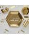 8 assiettes hexagonales dorées en carton - Woo Hoo Hen Do