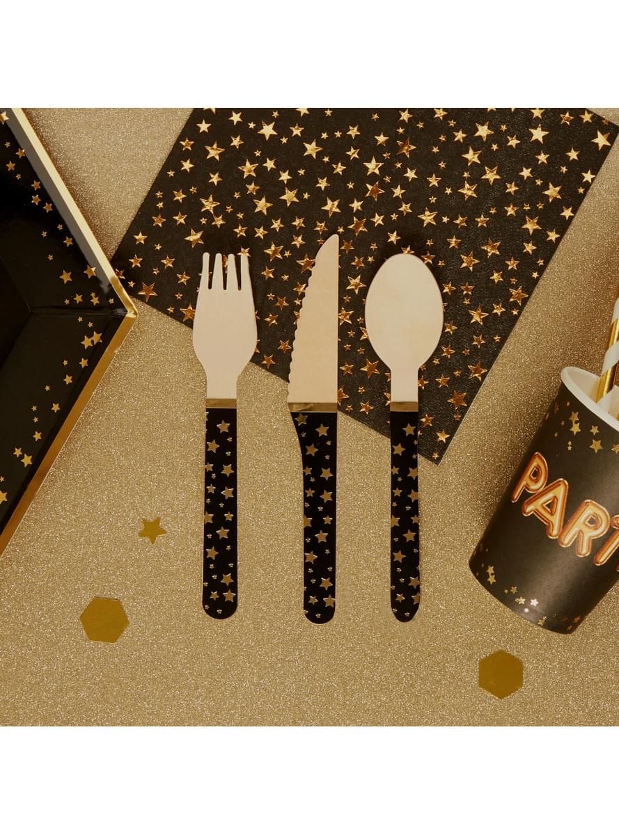 Zestaw 24 drewniane sztućce - Glitz & Glamour