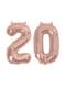 Folijski balon "20" v rožnem zlatu - Glitz & Glamour Pink & Rose Gold 40cm