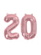 Folijski balon "20" v rožnem zlatu - Glitz & Glamour Pink & Rose Gold 40cm