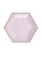 8 hexagonal paper plate (27 cm) - Glitz & Glamour Pink & Rose Gold