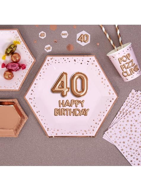 Sada 8 středních papírových talířů šestihranných